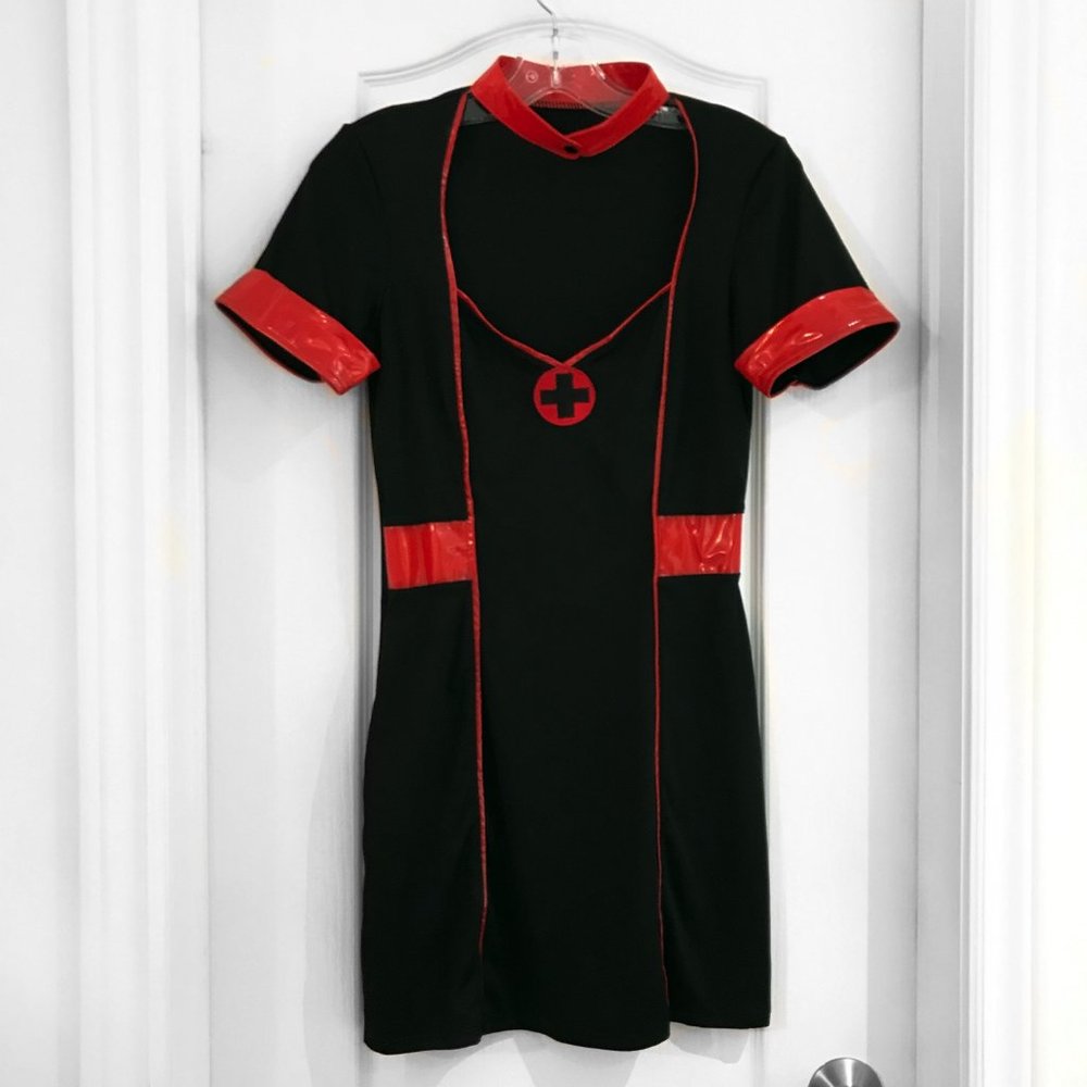 Leg Avenue - Sexy Nurse Dress with Vinyl Details
